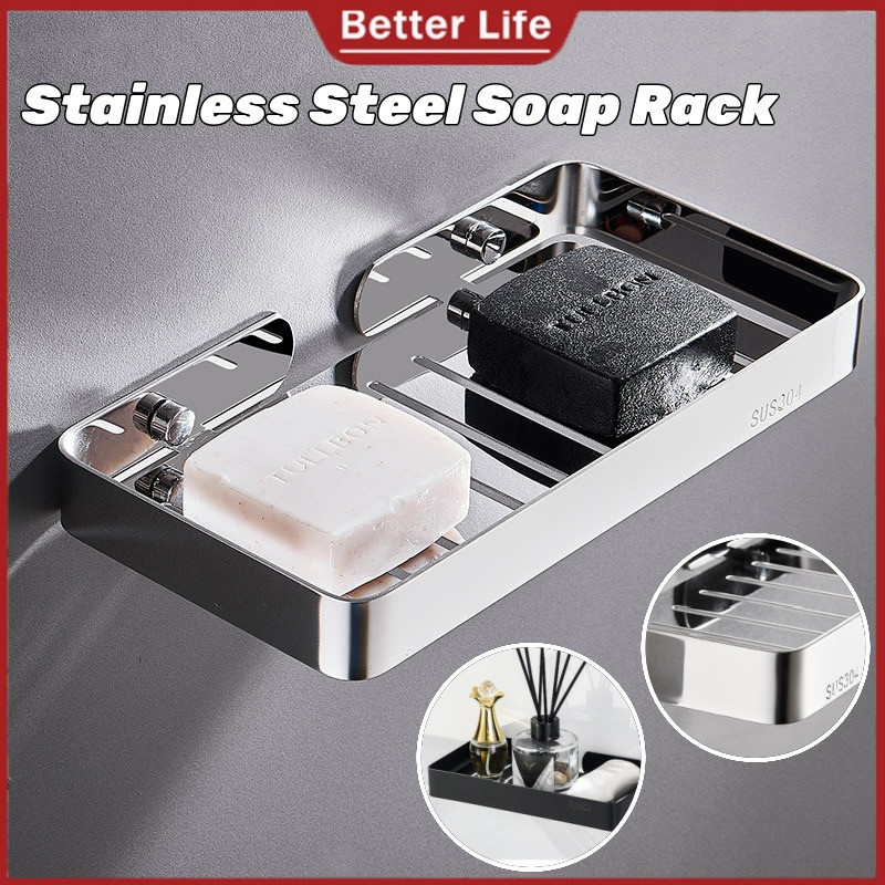 304 Stainless Steel Soap Rack Wall Mounted Bedroom Storage Rack ...
