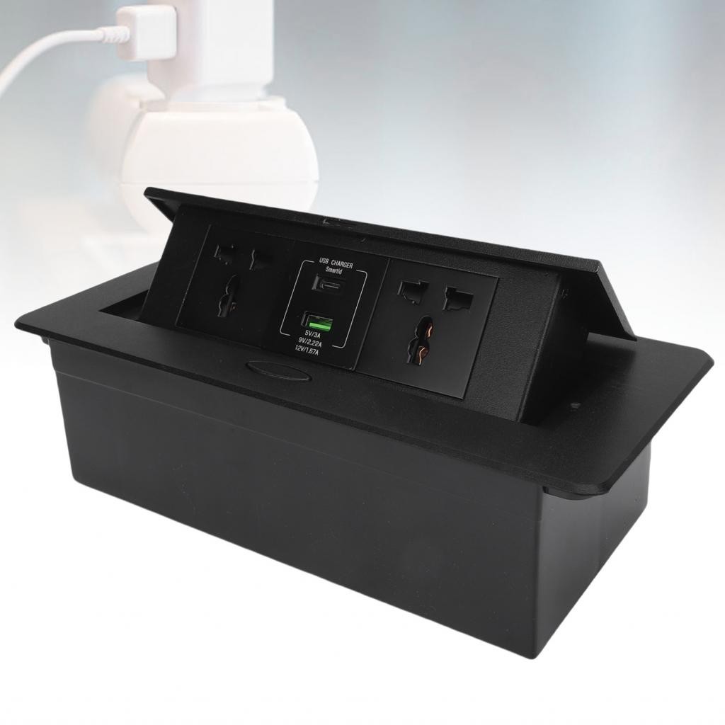 Desktop Pop Up Power Strip 16A 4000W USB and Type C Ports Outlet for ...