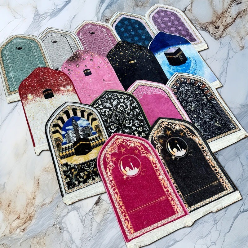 Plain Mini Dome Prayer Rug with Premium Color Embossment, Anti-Slip ...