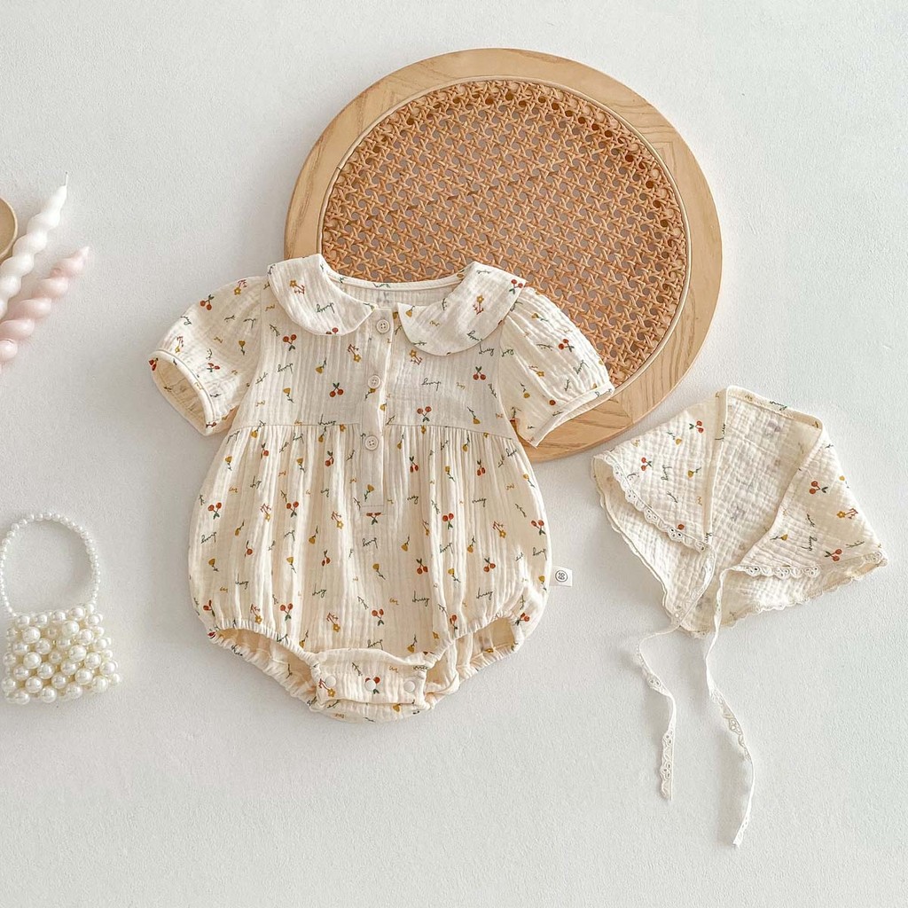 Short Sleeve Romper & Hat 010278 - 6 Months Only