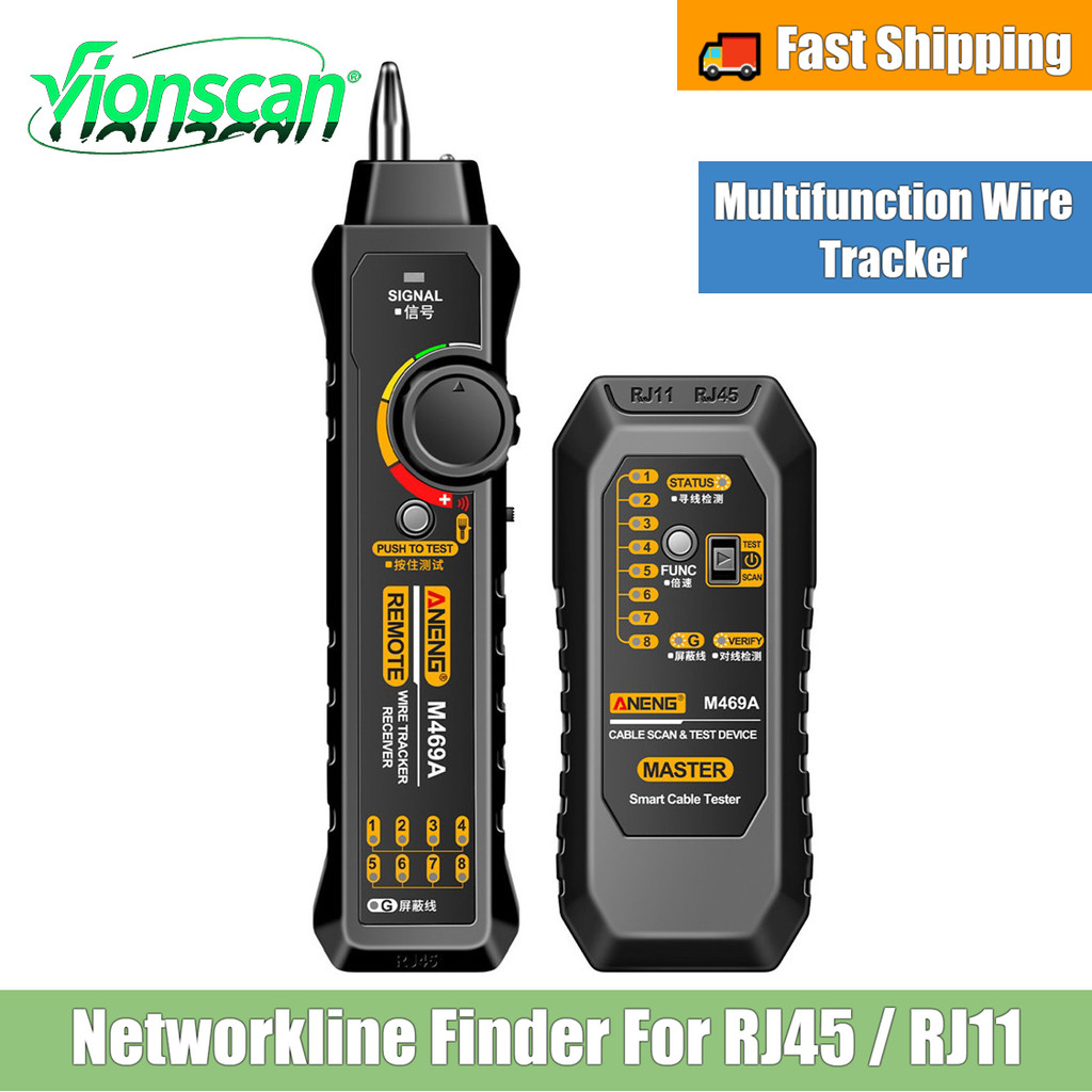 Vionscan Wire Tester RJ45 RJ11 Cable Tracker Line Finder Multifunction ...
