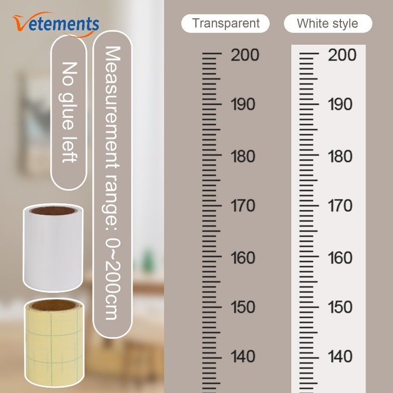 Growth Chart Wall Ruler for Kids - Self-Adhesive Removable Transparent ...