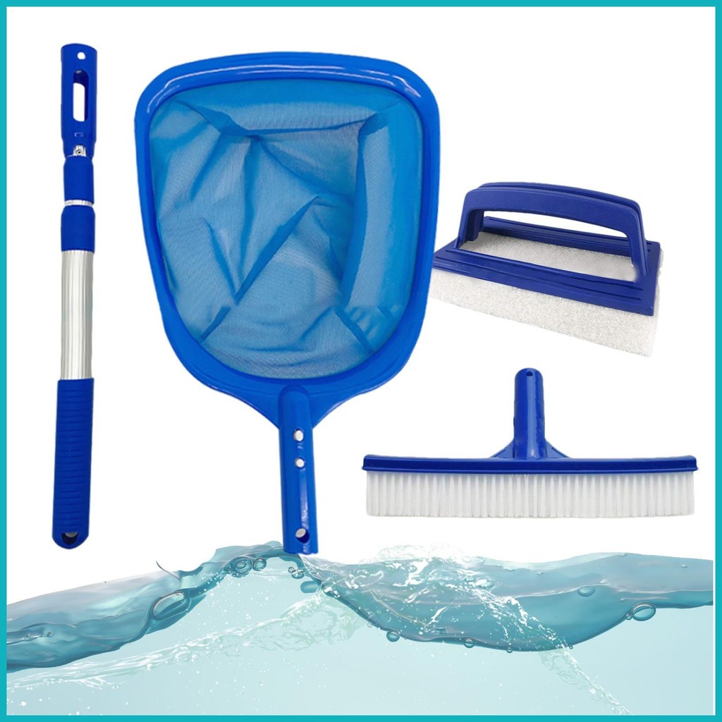Ground Pool Cleaning Kit Pool Cleaner Net with Pole 4pcs Pool Cleaning ...