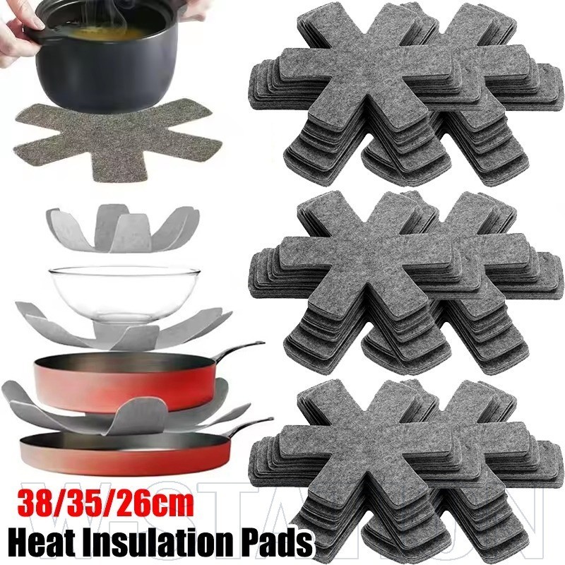 3/6Pcs Snowflake Shape Felt Heat Insulation Pad - 38-26cm - Cup Coaster ...