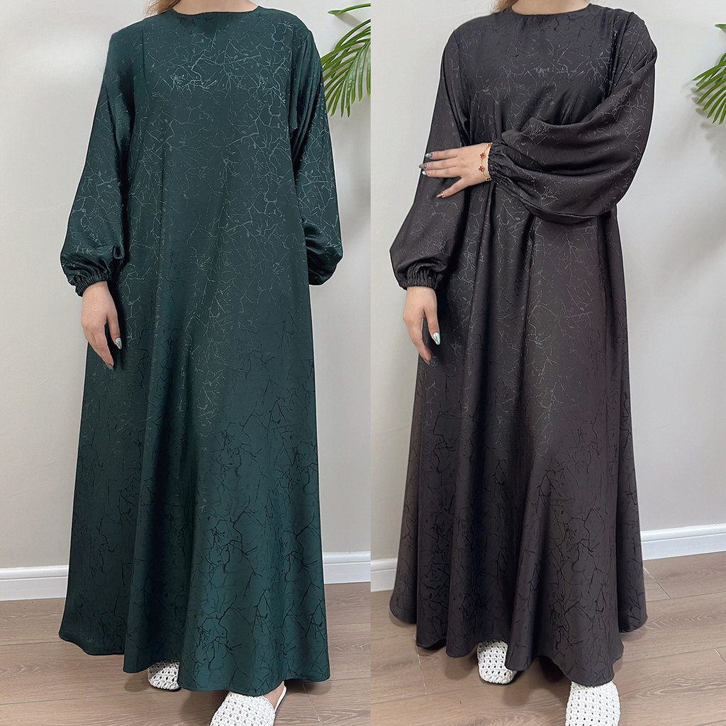 Ramadan Dubai fashion abaya maxi dress Islamic Arab plain color Robe ...