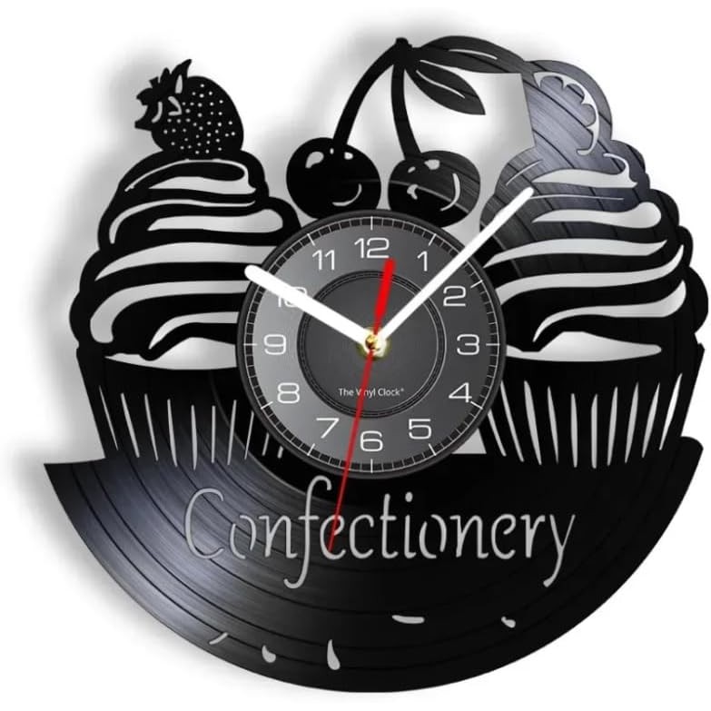 12 inch Clock Wall Decorative Record Vinyl Album Decor Confectionery ...