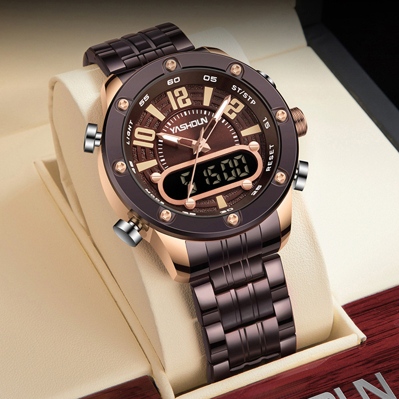 [Meet]Brand Multifunctional Dual Display Electronic Watch Sports Style ...