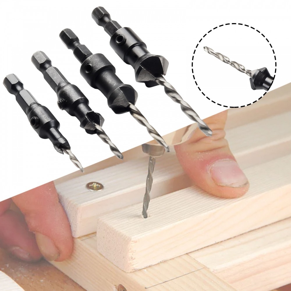 【SWTDRM】Countersink Drill Bit Black DIY High-speed steel PVC Plank ...