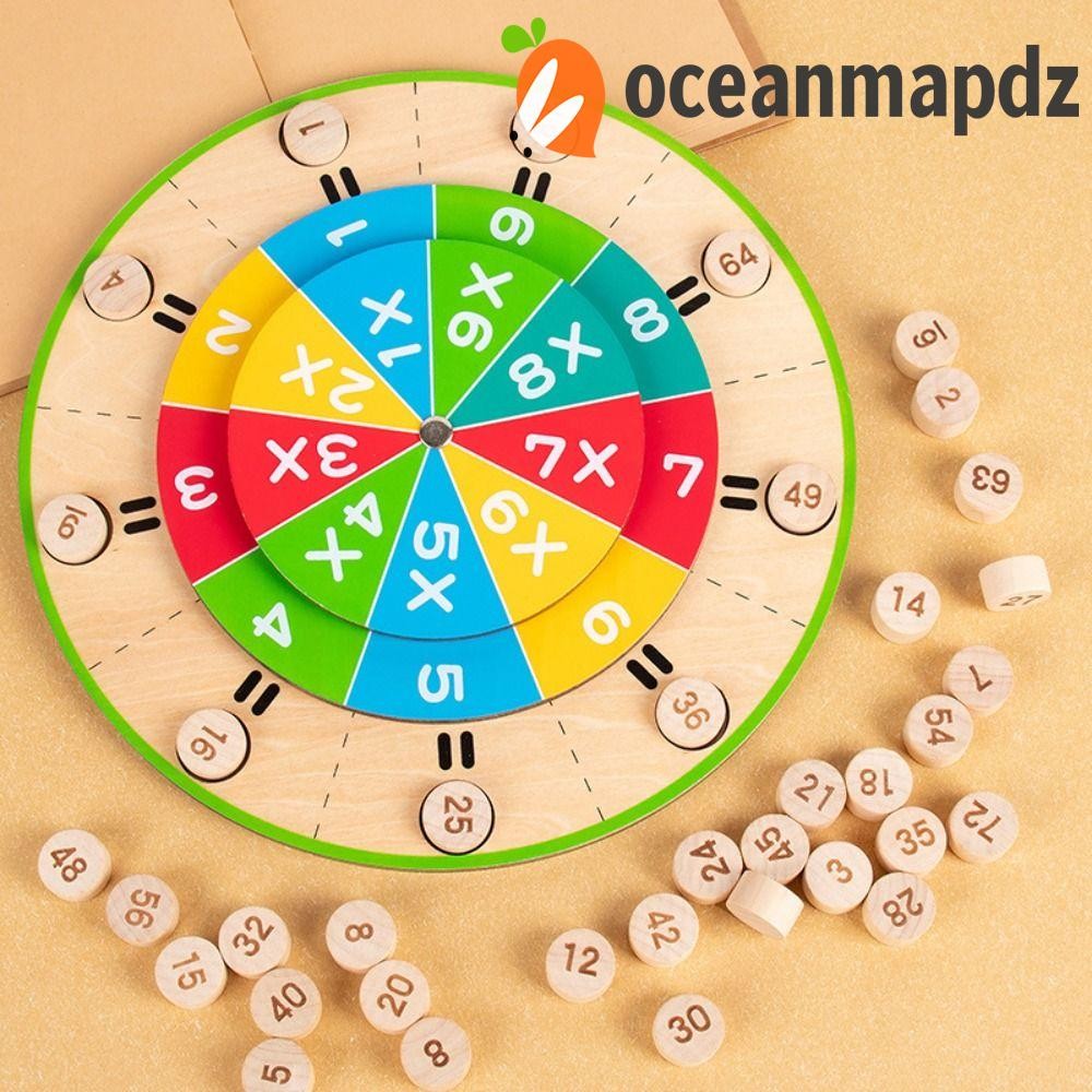 OCEANMAPDZ Turntable Multiplication Board, Montessori Math Toy Wooden ...