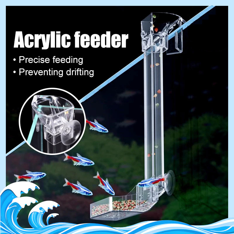 Acrylic Fish Feeder Tube With Suction Cups Shrimp Feeding Tube Aquarium ...