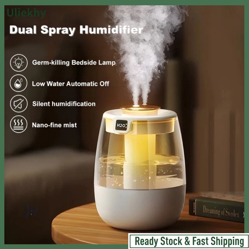 Uliekhy Digital Display Air Humidifier With 2 LED Light Modes Diffuser ...