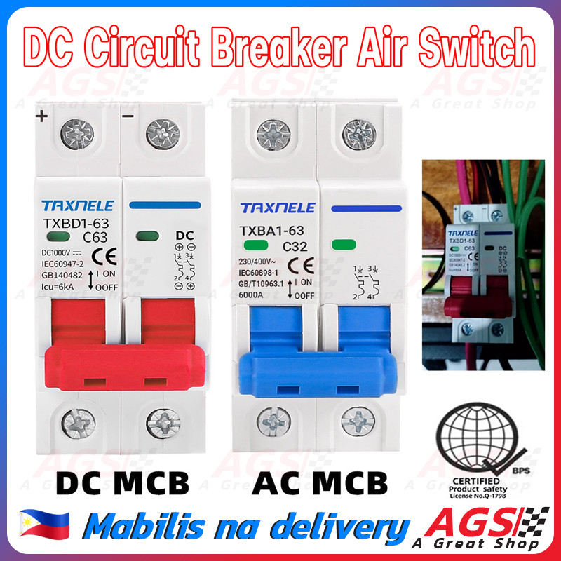 2P AC / DC MCB 1000V Solar Mini Circuit Breaker Battery Switch DC MCB ...