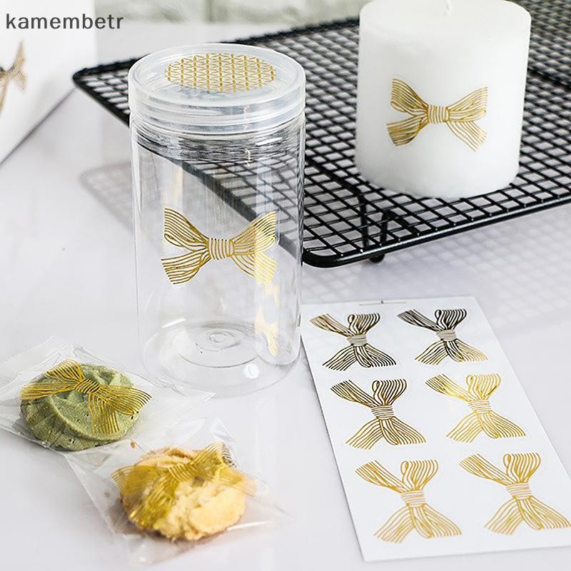 ka 30Pcs/5sheet Cute Golden Big Bow Sticker Gold Handmade Adhesive Cake ...