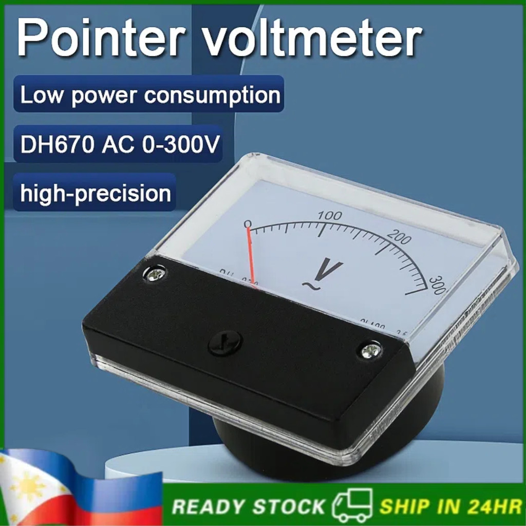 Rectangle AC 0-300V Gauge Analog Panel Meter Voltmeter DH670 | Shopee ...