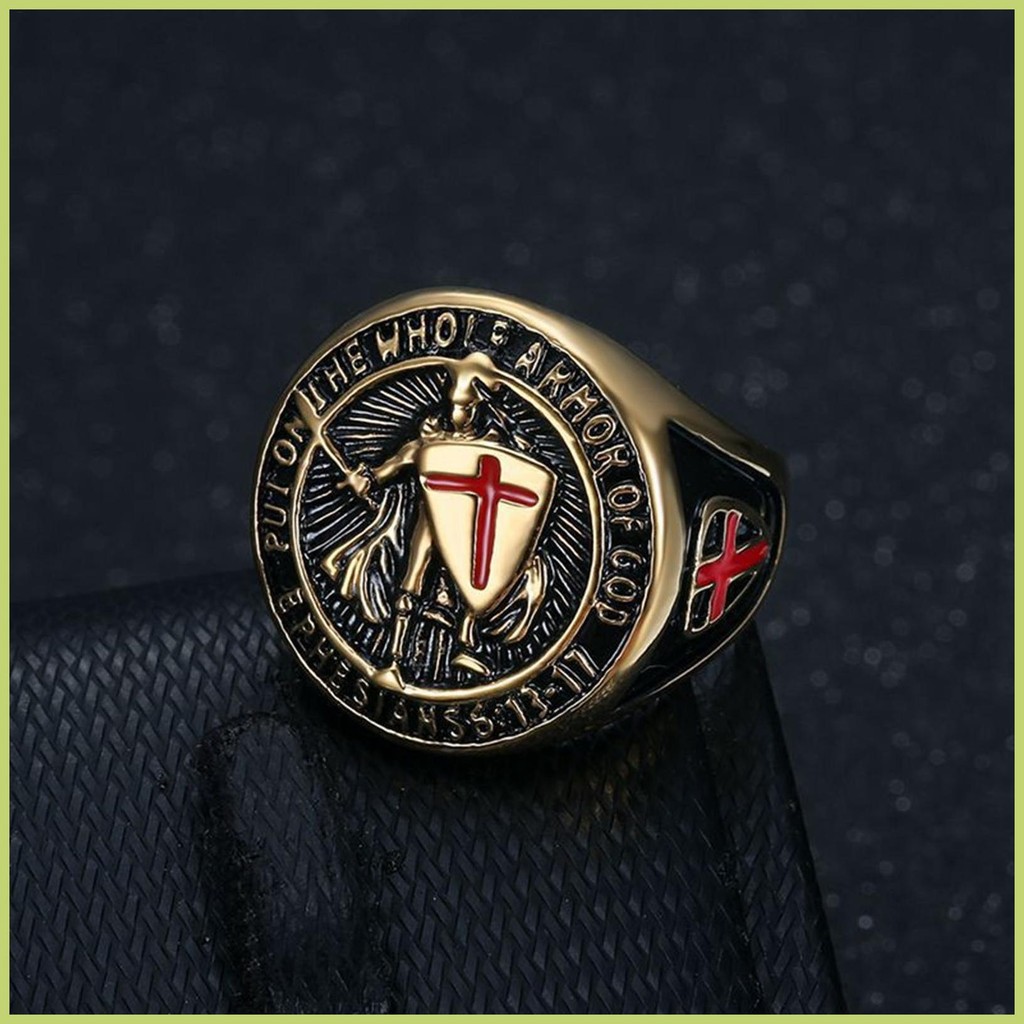 Punk Ring for Men Stainless Steel Shield Ring in Punk Style Eye ...