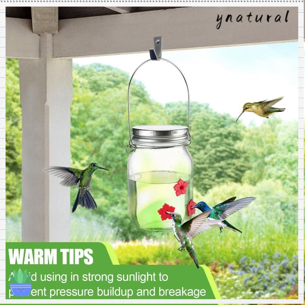 YNATURAL Hummingbird Feeder, Outdoor Decor Flowers Mason Jar Plastic ...
