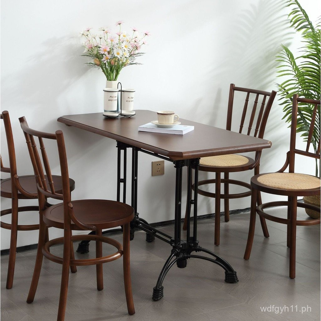 Vintage Coffee Shop Table and Chair Set French Style Baking Dessert ...