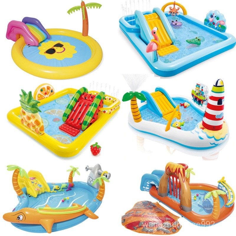 INTEX/Bestway kolam rainbow dinosaur swimming pool family fountain with ...