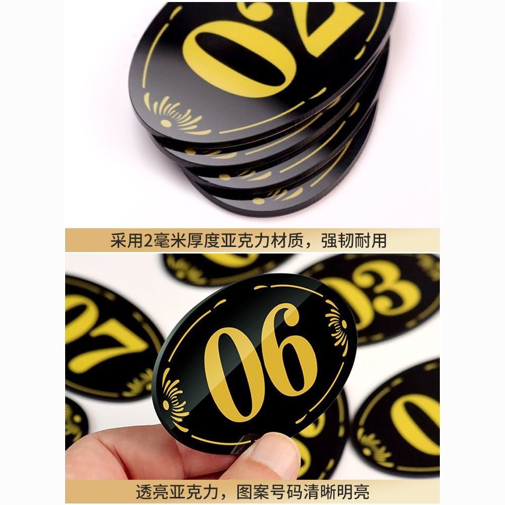 Acrylic Number Stickers Restaurant Number Plate Table Number Stickers ...