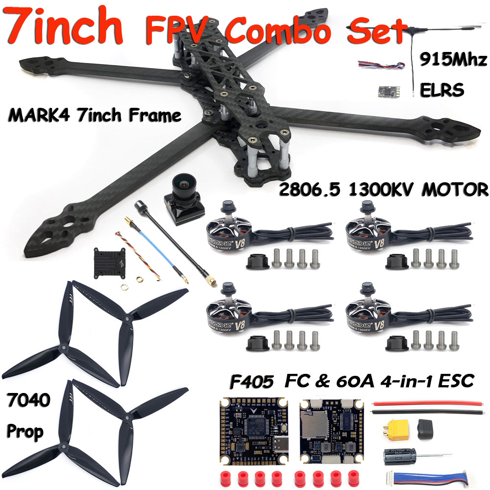 MARK4 7inch Carbon Fiber Frame Kit 2806.5 V8 Brushless Motor F405 FC ...