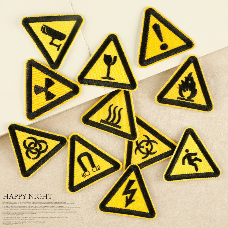 Embroidered Patch Fabric Patch Accessories Shoe Hat Badge Triangle ...