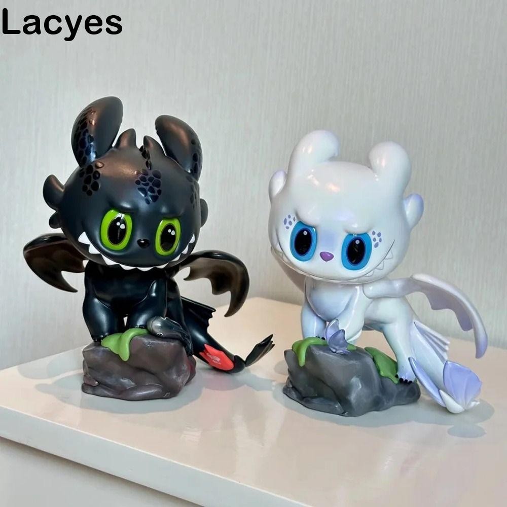 LACYES Mini Toothless Figure, Cartoon Lovely Night Fury Dragon Figure ...