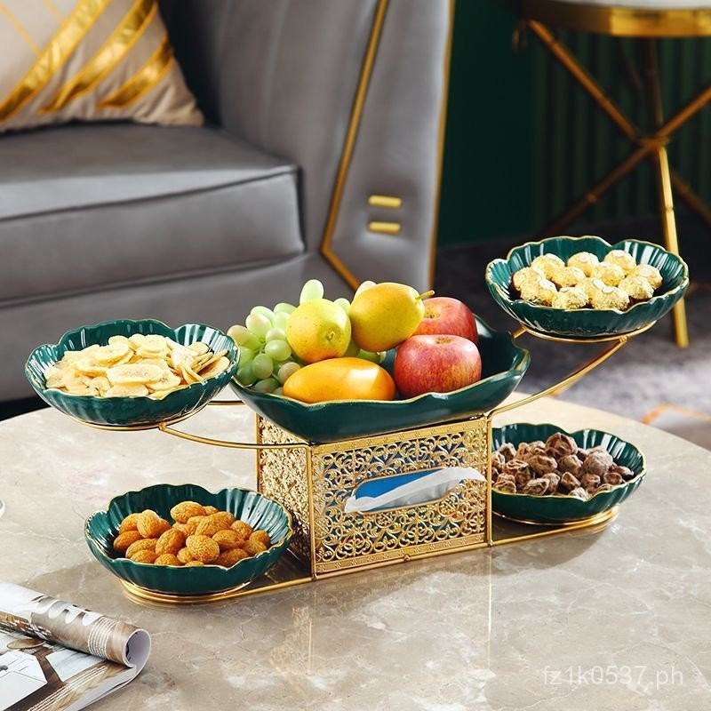 Multi-layer Luxury Snack Ornament for Living Room, Household Decorative ...