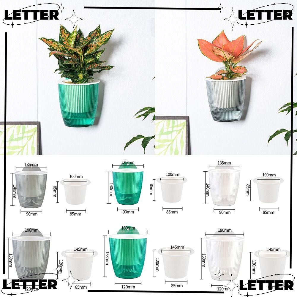 LETTER Self Watering Flower Pot, with Drainage Hole Wall Mounted Plant ...