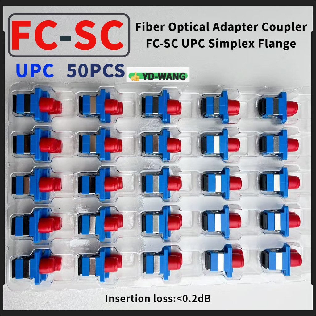 50Pcs Fiber Optical Adapter Coupler FC-SC UPC Simplex Flange Connector ...