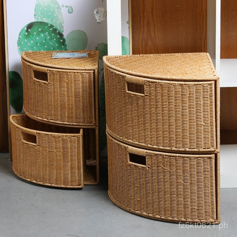 Fan Kens Organizing Basket Imitation Rattan Velvet Nine Triangle ...