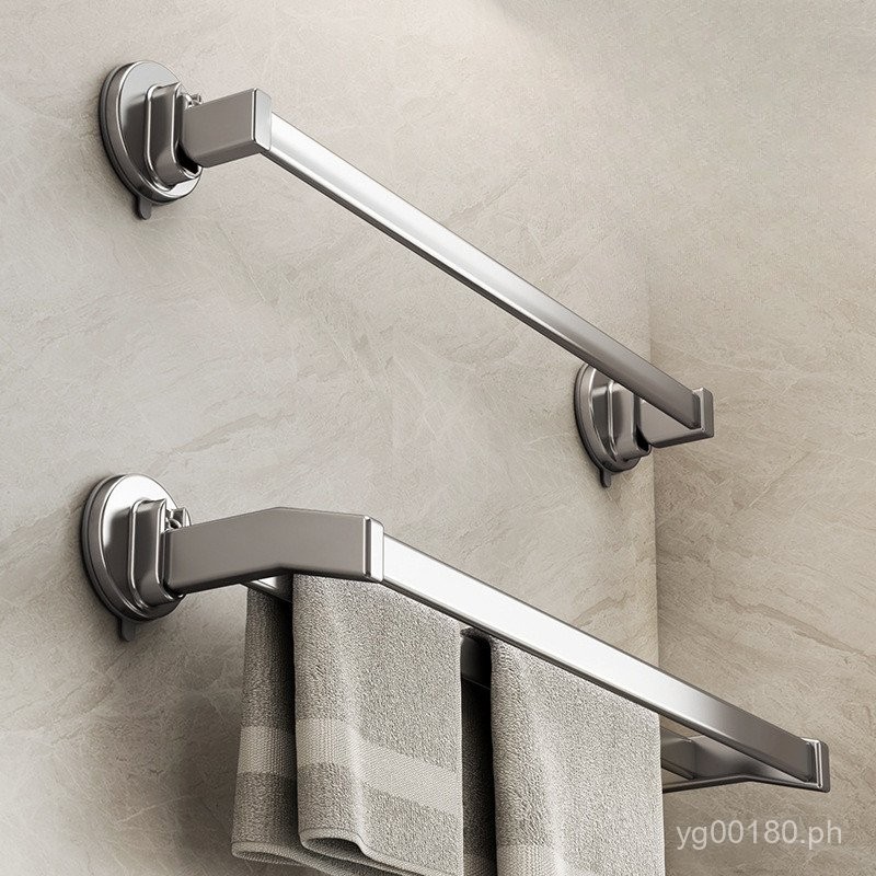 Towel Bar Rack Strong Wall-Mounted Bath Towel Rack Bathroom Towel Rack ...