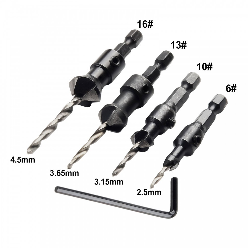 【SWTDRM】Countersink Drill Bit Black DIY High-speed steel PVC Plank ...