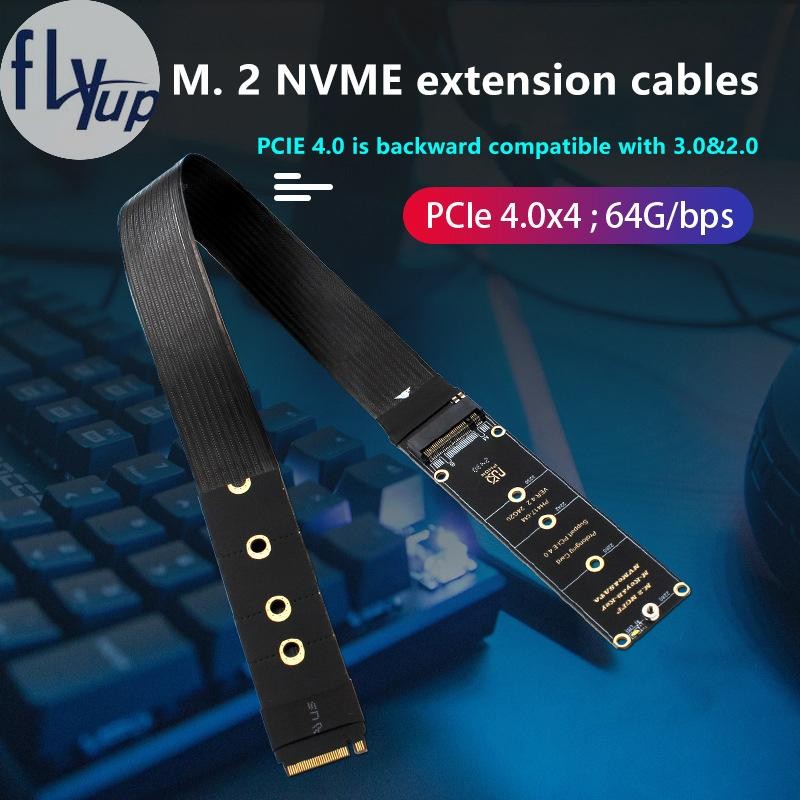 flyup Dual Protocol PCIE4.0 M.2 M Key NVME Extension Cable Riser Card ...