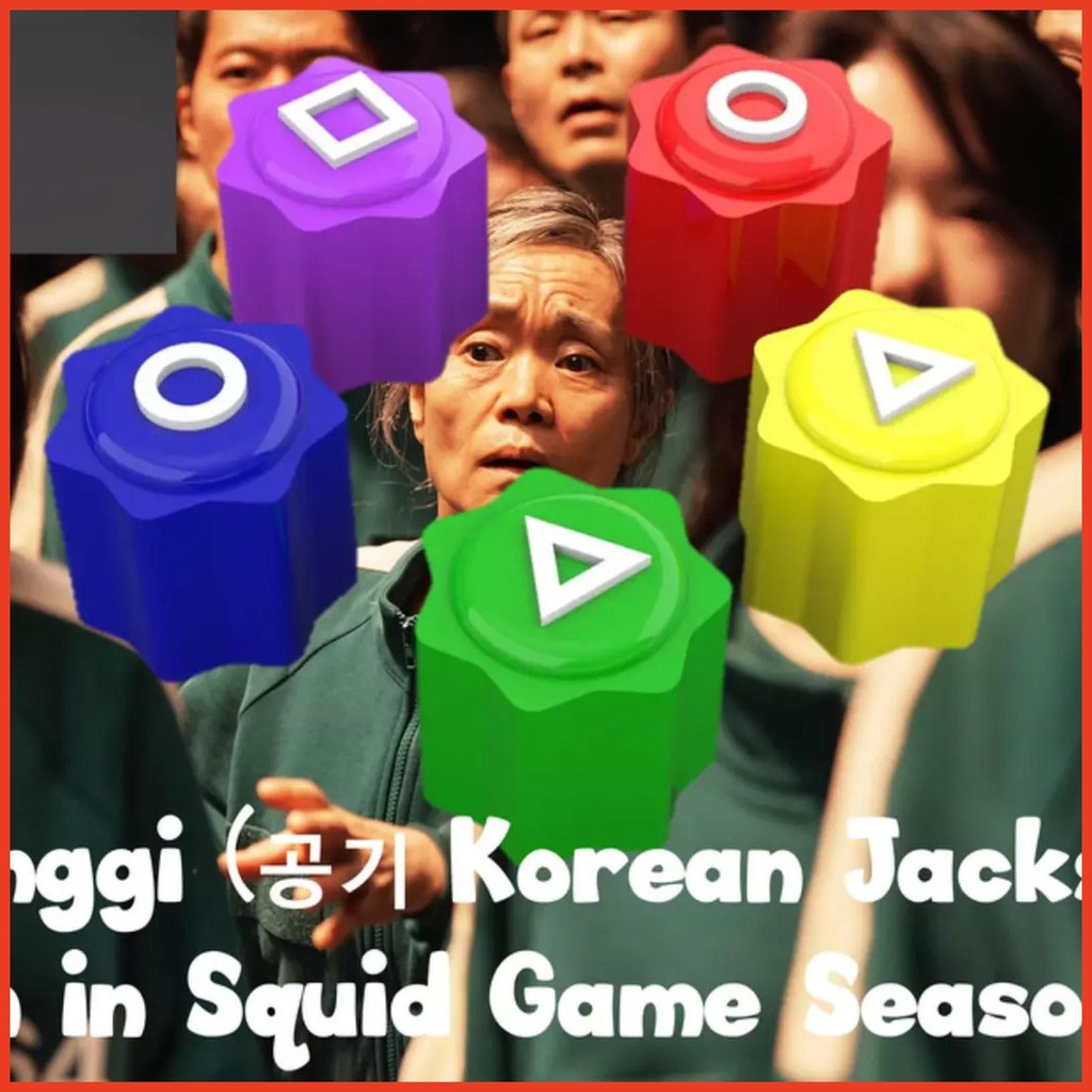 Gonggi Stones Squid 2 Gonggi 3D Stone Game Traditional Korean Game Set of 5 colored stones