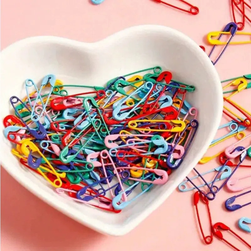 100Pcs Safety Pins Colored Safety Pins Metal Safety Pins with Storage ...