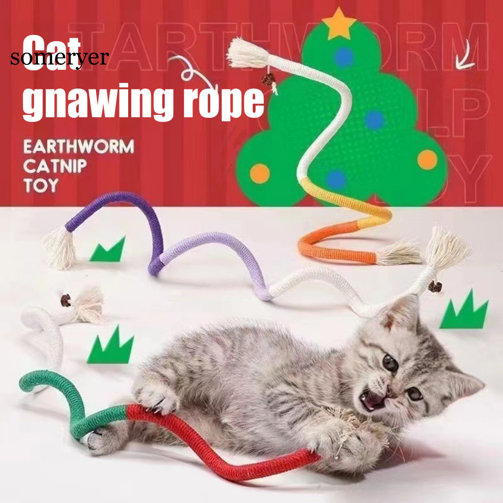 someryer| Soft Cat Chew Rope Energy-consuming Cat Toy Interactive Cat ...