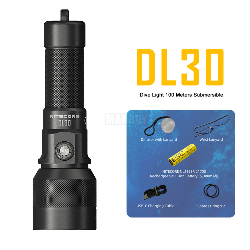 NITECORE DL30 1100 Lumens White Light Dive Light Diving Flashlight ...