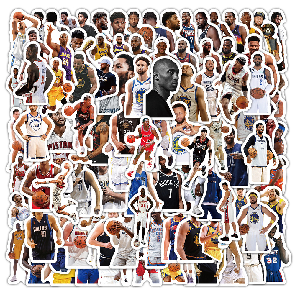 100PCS NBA Basketball Superstar Collection Graffiti Stickers For ...