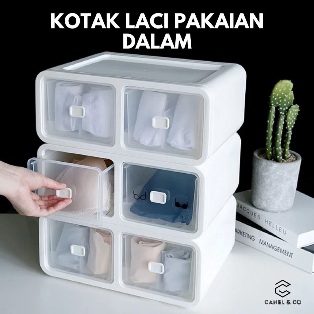 Creative Modern Plastic Partition Storage Box Drawers Organizer Socks ...