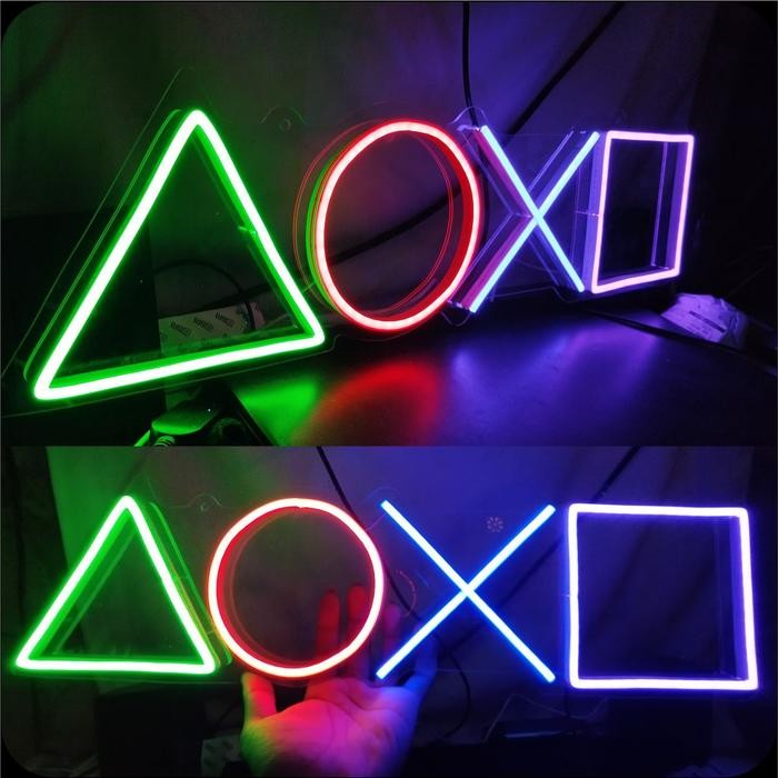 TOMBOL PS Stick Shaped Gaming Neon Flex Lights Custom Playstation ...