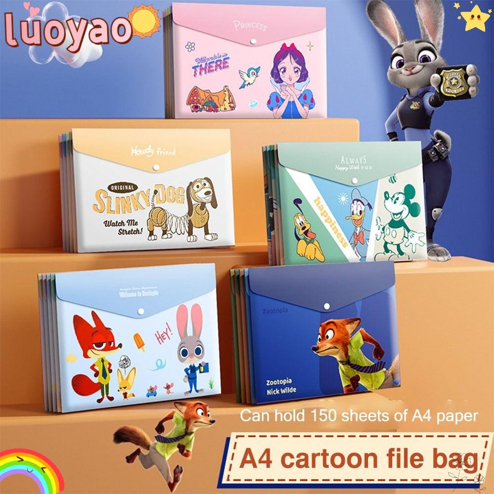 LUOYAO 5PCS/Set A4 File Folder, Anime Characters Large Capacity File ...