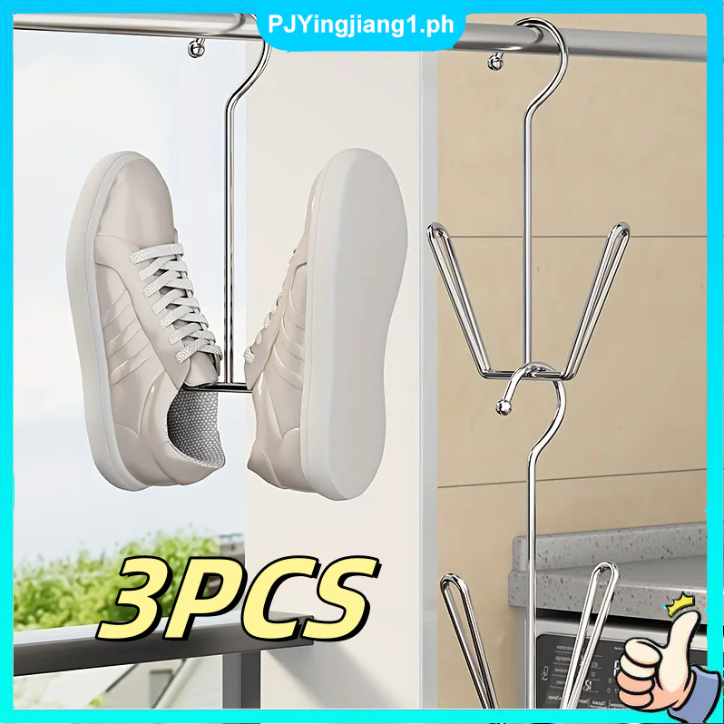 1/3PCS Stainless Steel Shoe Drying Rack Metal Hanging Shoe Organizer ...