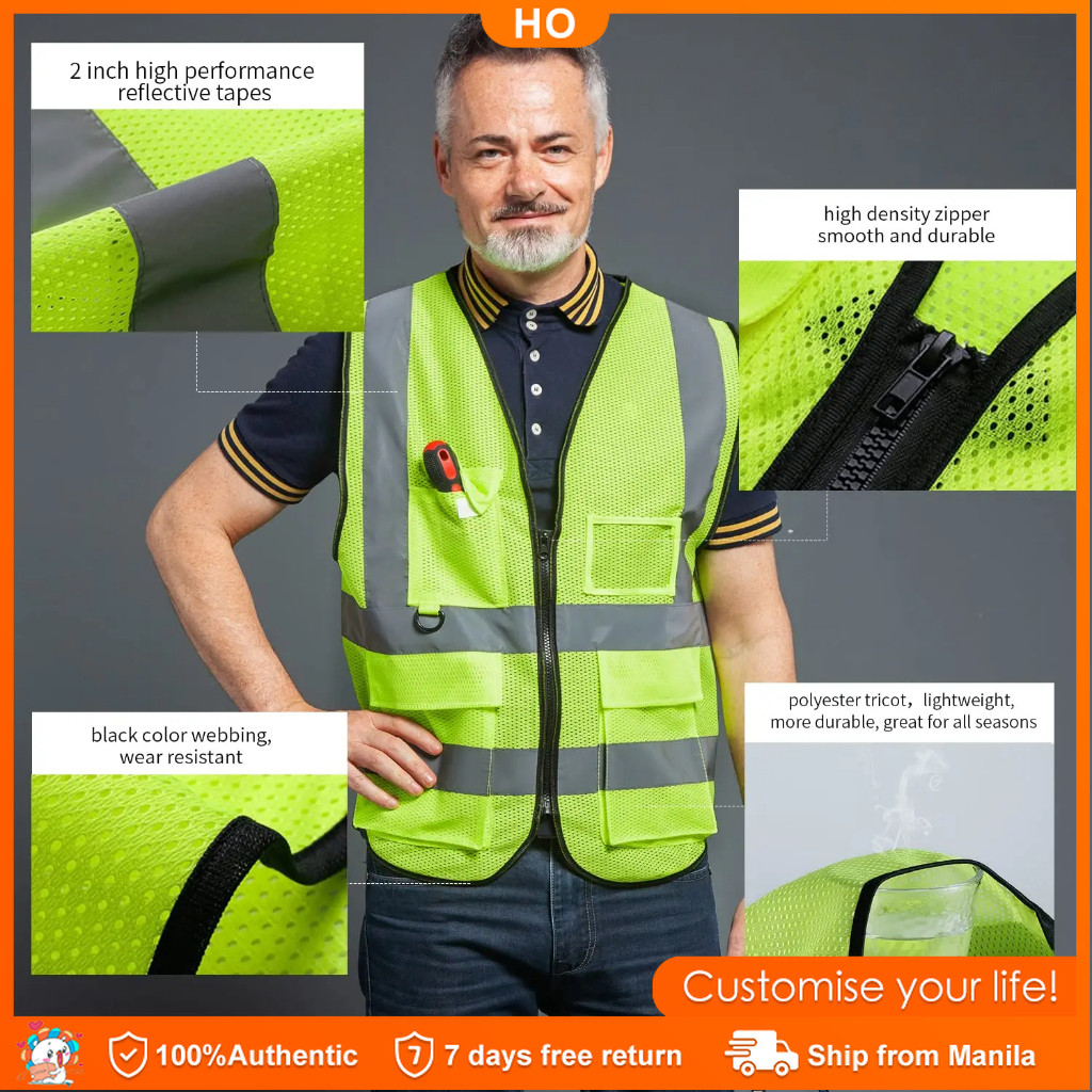 Reflective Safety Vest High Visibility Motorcycle Jacket Safety ...