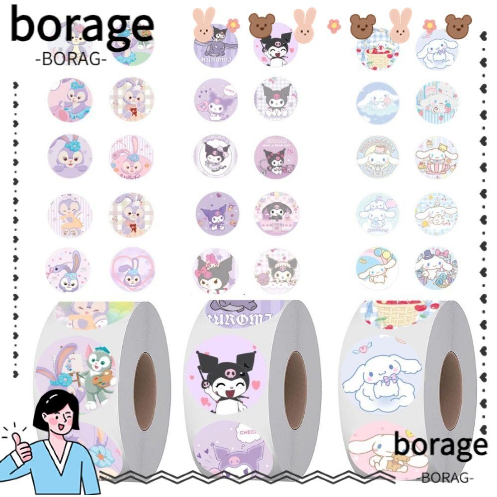 BORAGE Cartoon Stickers, Light Weight Round Sanrio Stickers, Attractive ...