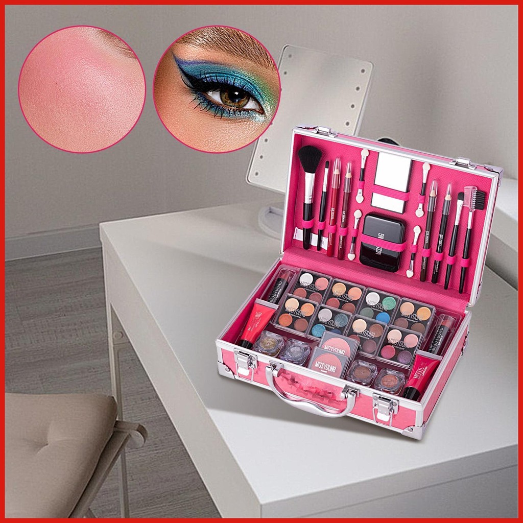 Beginner Makeup Set Full Beginners Makeup Kit with Train Case Girls ...