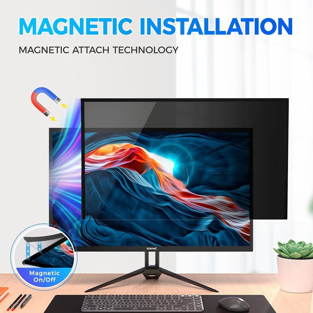Magnetic Anti Glare Privacy Screen for 16:9 16:10 14.1 15.6 Inch ...