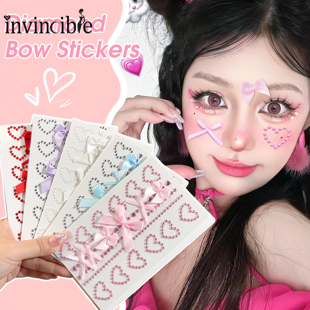 Sparkling Stage Water Diamond Stickers - Disposable Rhinestones Bow ...