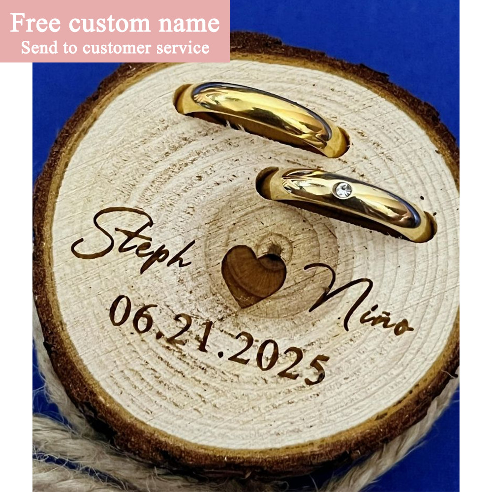 Free Personalised Wooden Double Slot Ring Box for Wedding Ceremony ...