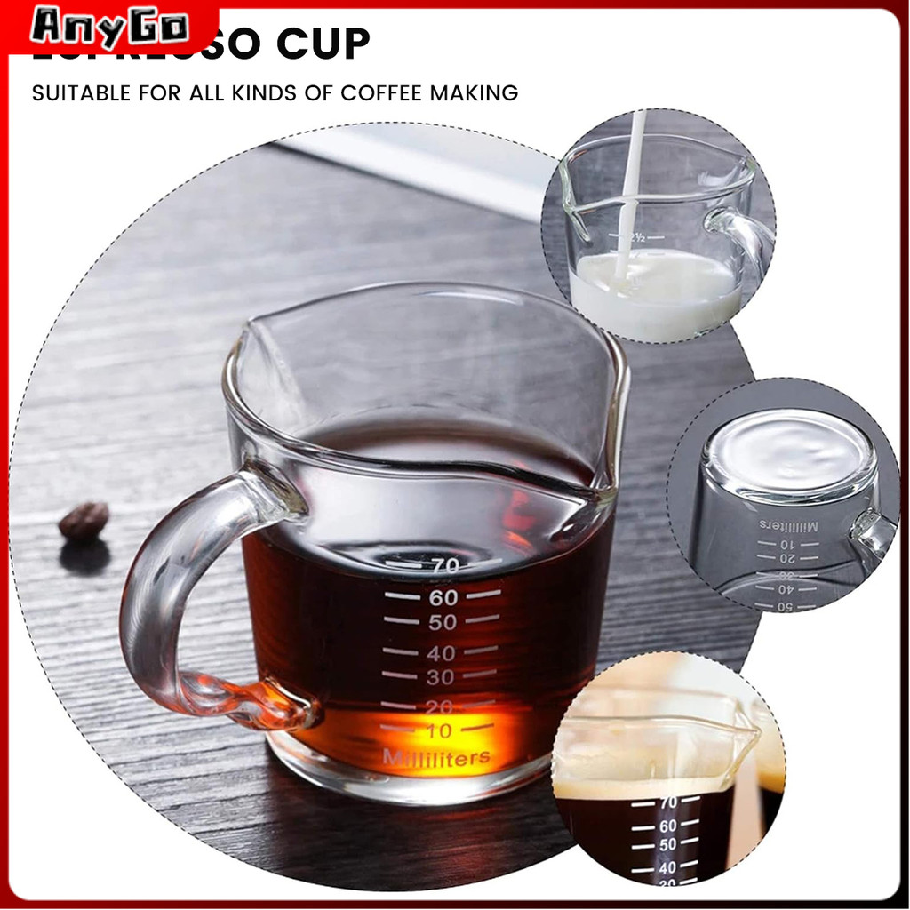 50/100ml Multi-functional Taste Dish Coffee Espresso Measuring Cup Mini Milk Pan Glass Sauce Vinegar Flavoring Cup Wood Handle I4399314674