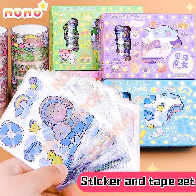 Cute Waterproof Sticker Tape Set Scrapbook Stickers DIY Hand Account ...
